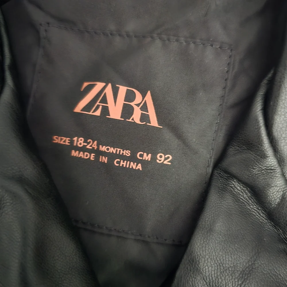 Zara Black Faux Leather Moto Jacket for Kids